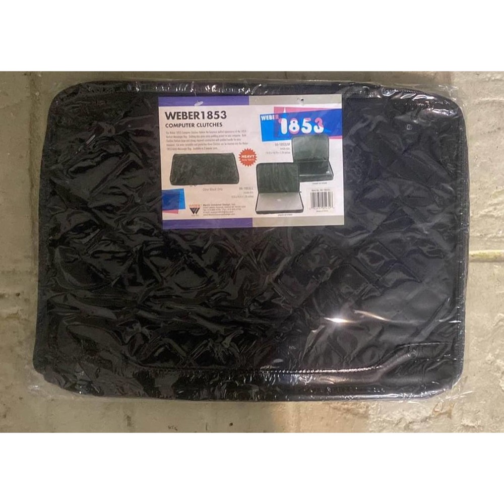 Weber Laptop Computer Case Cover Clutch Padded Black Holds 15.5 X10.5 X1.25 NEW